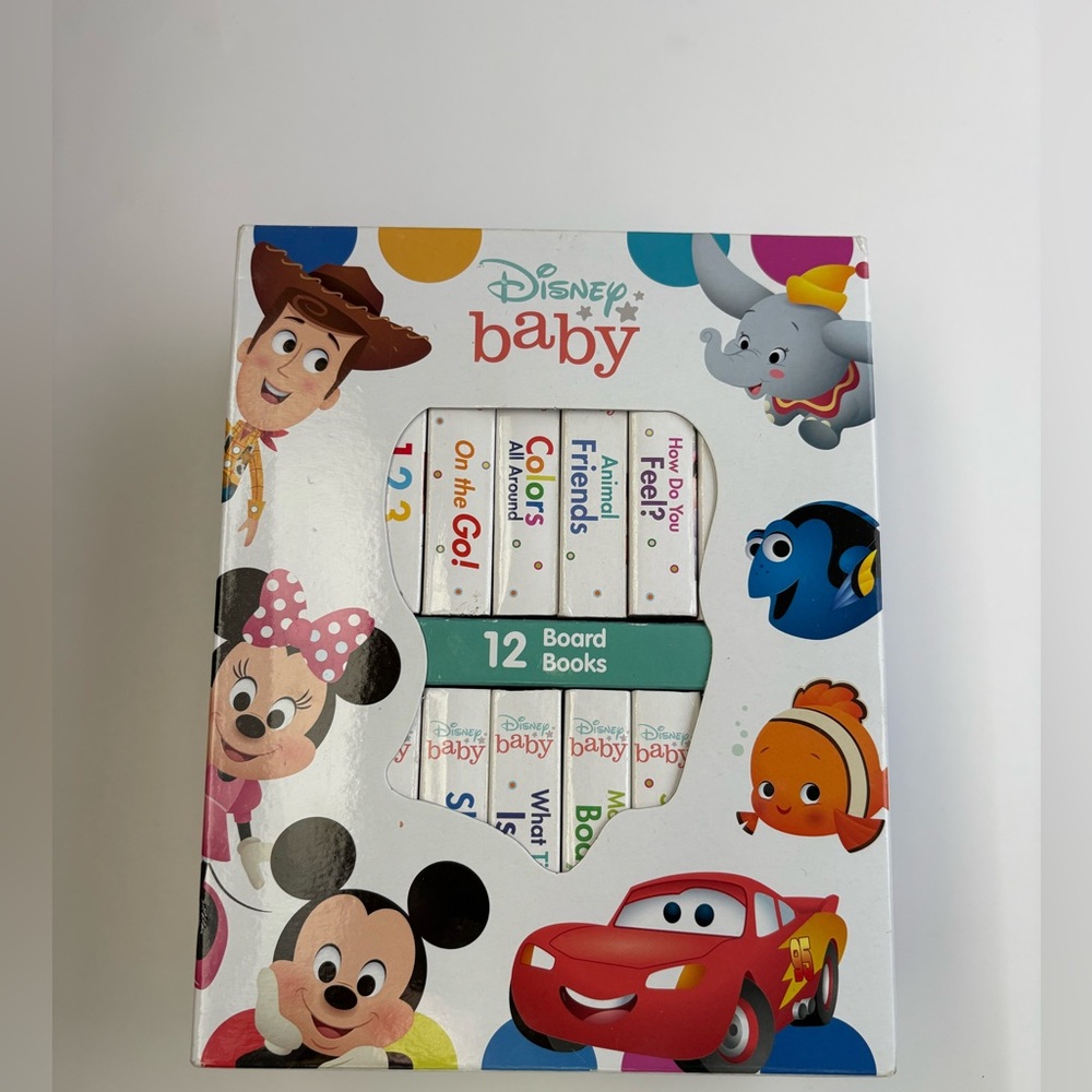 NEW Disney Baby Board Books Set 12 books in carrying case